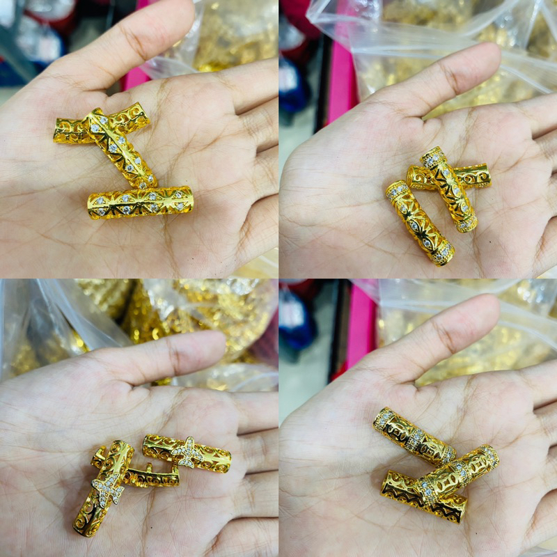 Liontin Charm Xuping Lapis Emas Model Tabung Liontin Xuping Gelang