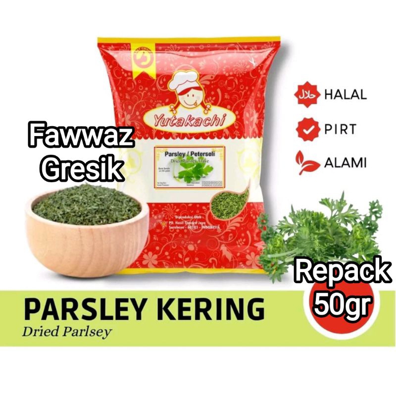 Daun Parsley Kering 50gram Yutakachi / Peterseli Herbs Daun Alami Herbal Alami