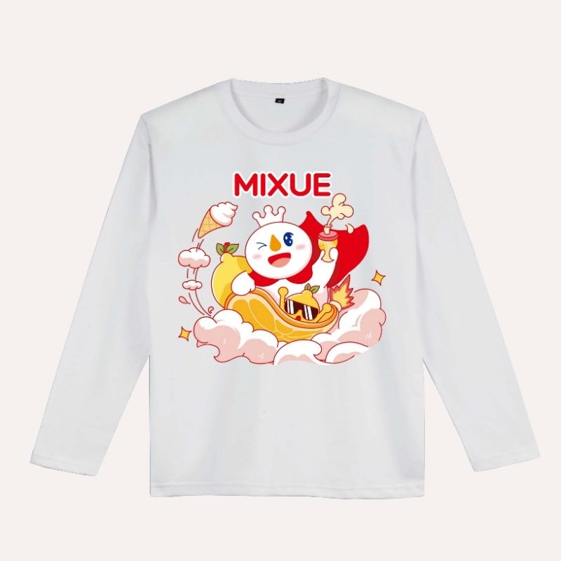 baju kaos mixue anak lengan panjang