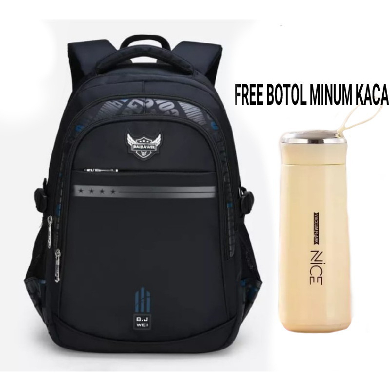 GGS Tas Sekolah Anak Laki Laki Sd Smp Sma Ransel Kerja ORIGINAL Tas Sekolah Anak Laki BackPack IMPORT FREE BOTOL KACA