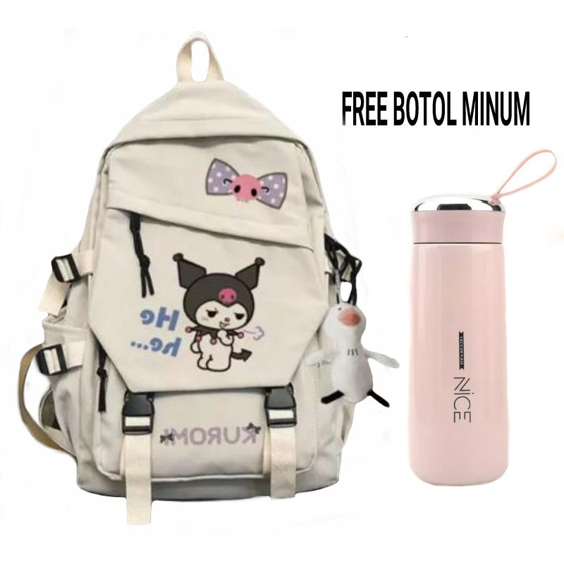 BPT Tas Ransel anak Sekolah SD SMP 3 IN1 Motif CATS Free botol kaca tas aya gaya korea 2023 terbaru musim ajaran