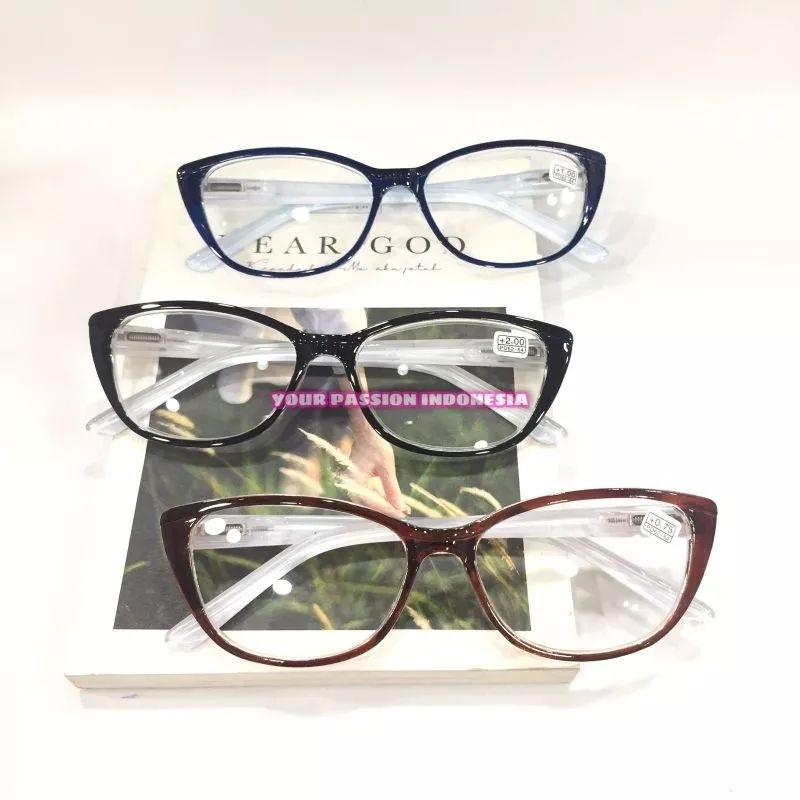 Kacamata Minus Cat Eye 9093 -0.50 sd -4.00 Kacamata Minus Cewek Fashion Korea