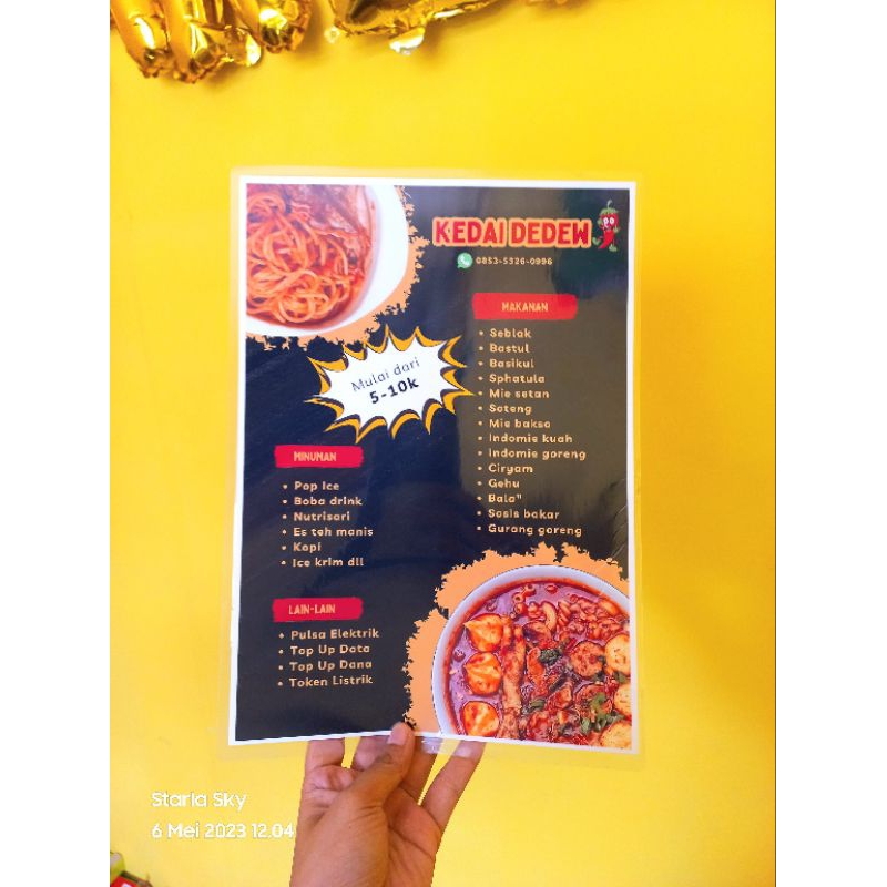 

FLYER MENU MAKANAN / FLYER PARSEL / CETAK MENU MAKANAN