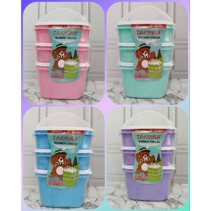 New Rantang Takuma Susun 3 Rtgs3 Plastik Pastel