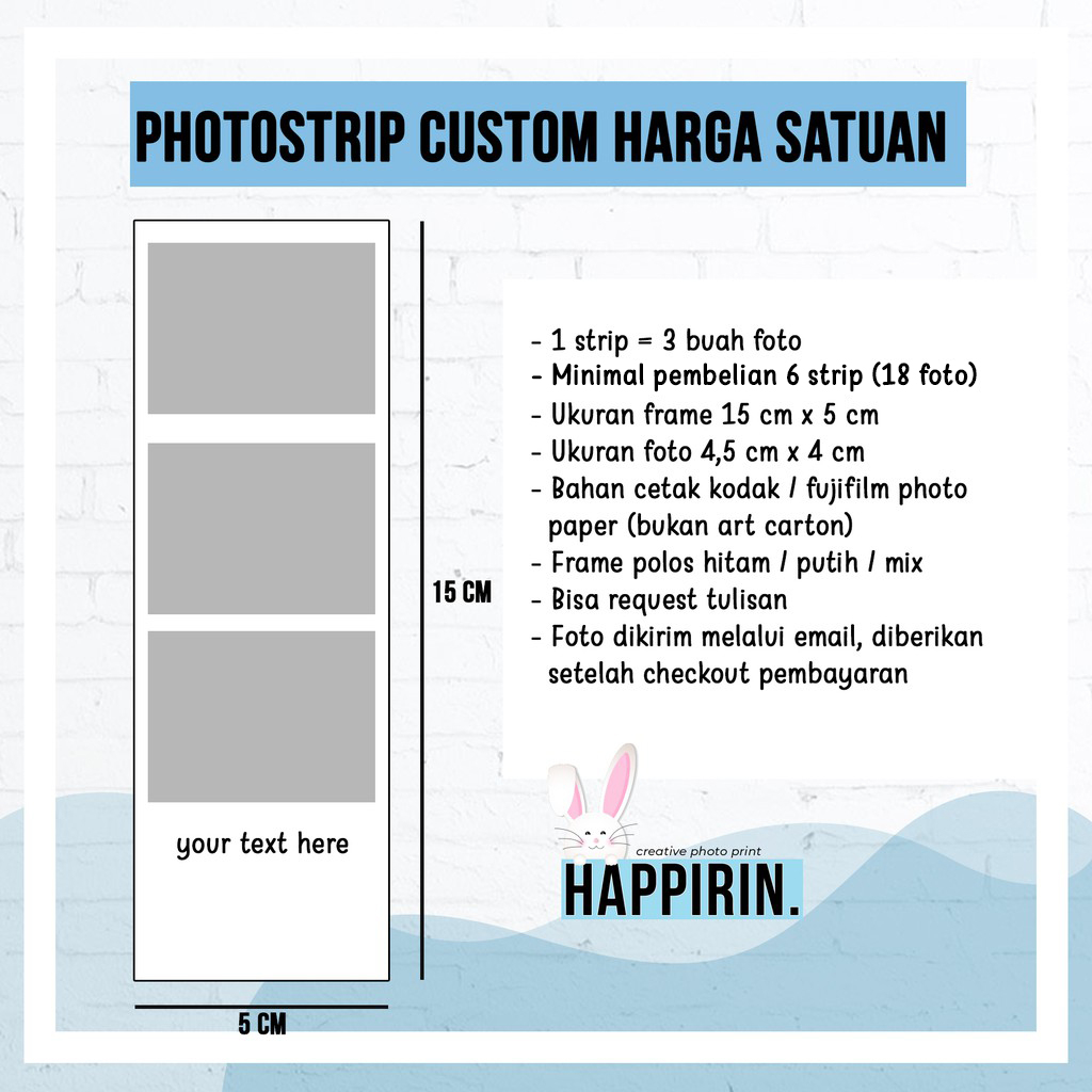 [Baca Deskripsi] CETAK FOTO PHOTOSTRIP HARGA SATUAN - KODAK FUJI FILM PAPER - CUSTOM - HAPPIRIN