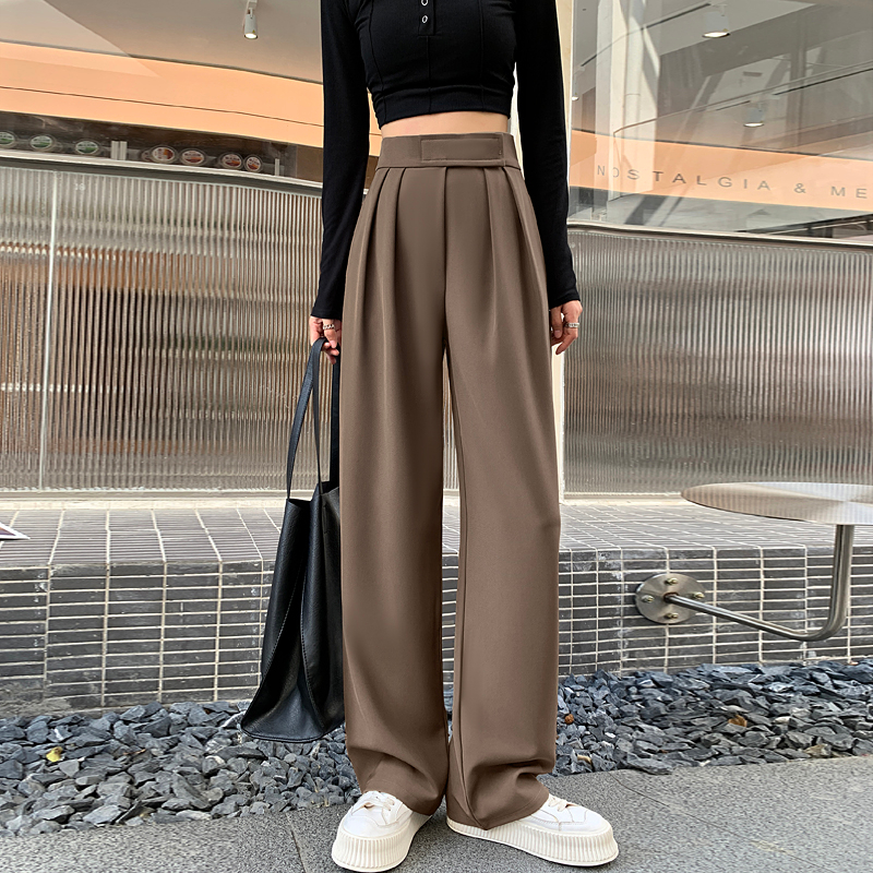 celana kulot wanita panjang velcro korean style import  premium highwaist loose straight pants