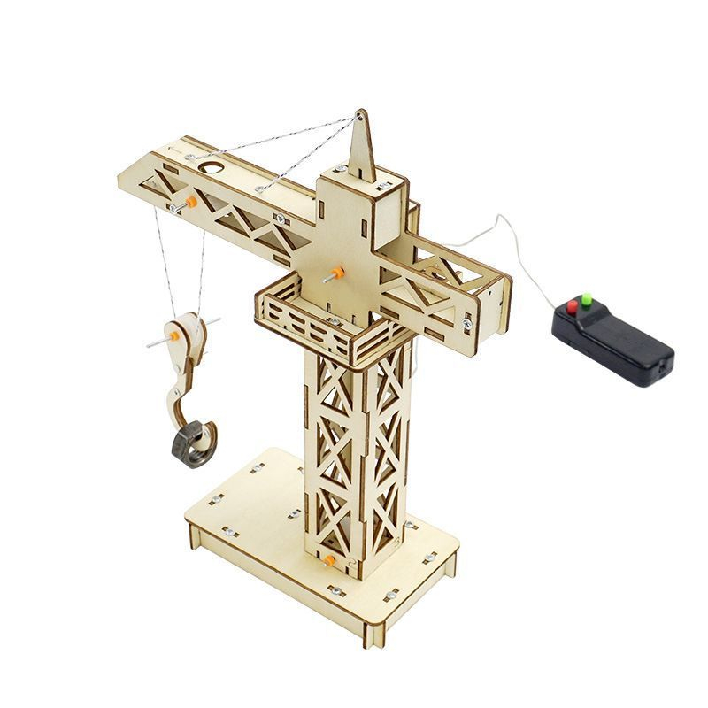 Tower Crane Mainan Elektrik DIY Mainan Menara Derek Elektronik Puzzle Untuk Edukasi Sains Anak