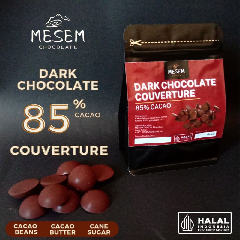 

MESEM Dark Coklat Couverture 85% Kakao 100gram | Coklat Hitam Couverture 85% Kakao
