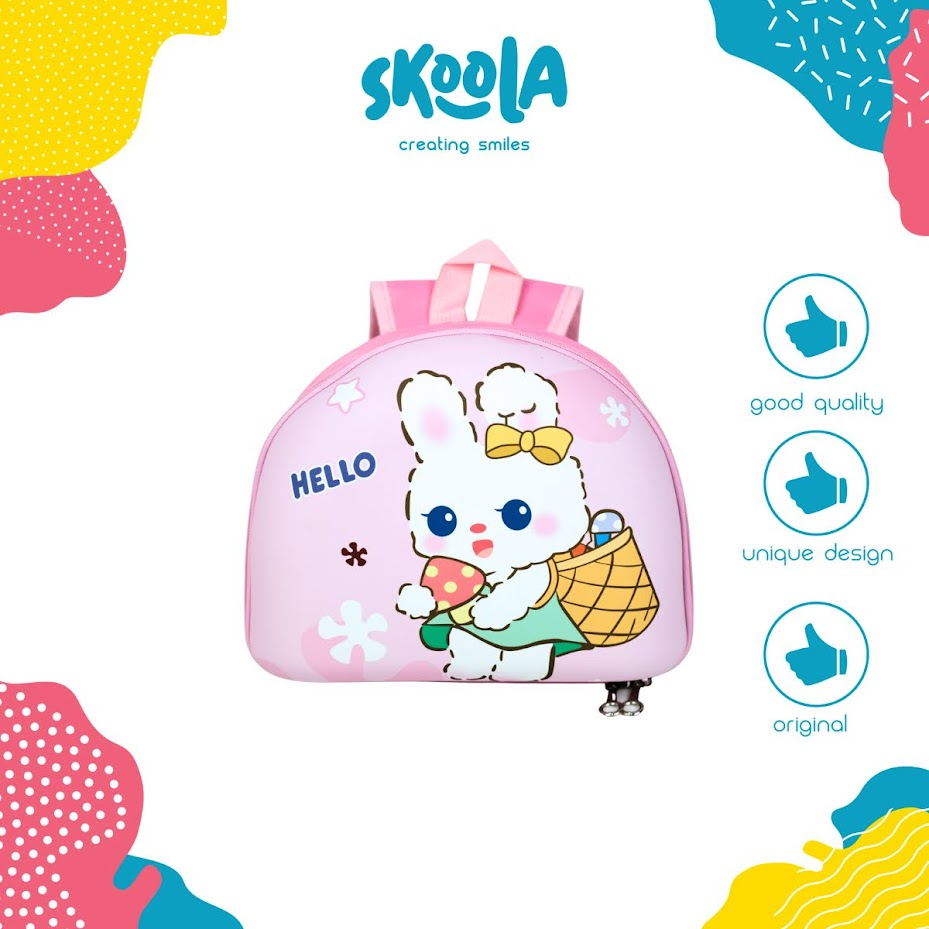 Skoola Tas Sekolah Anak Perempuan PAUD Ransel Kelinci Rabbit Bunny Castle - Zoyi