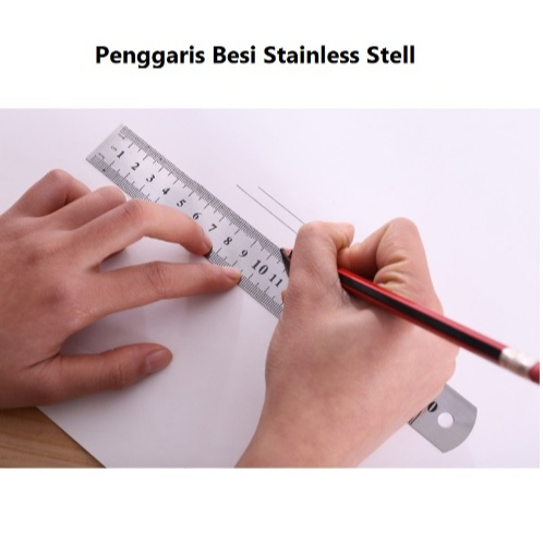 Penggaris Stainless Ukuran 15cm 20cm 30cm 60cm