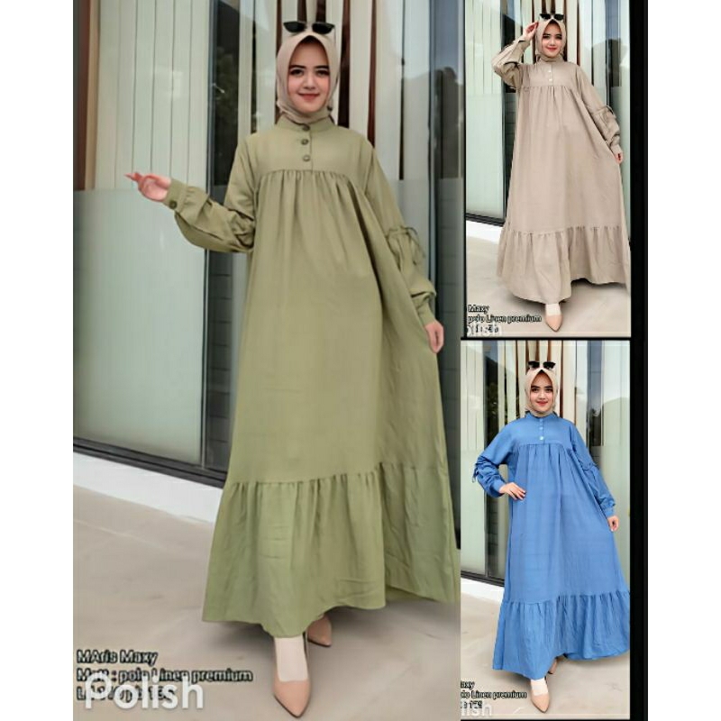 Dress wanita I dress pesta I dress polo linen gamis muslimah