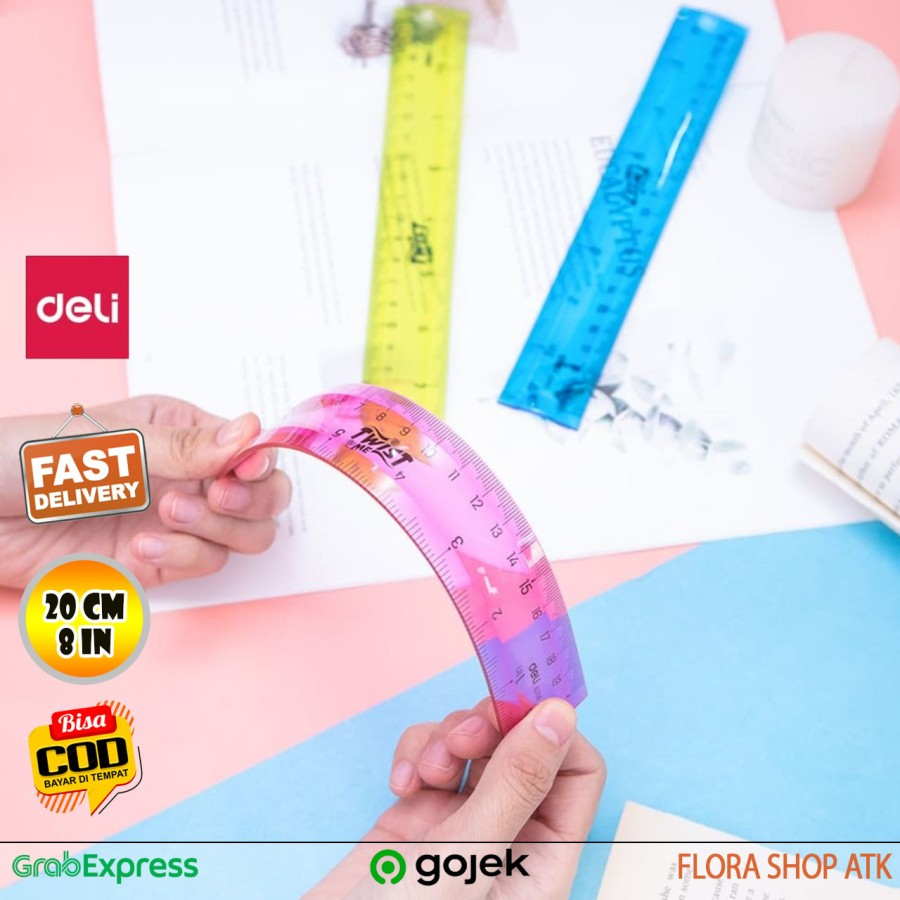 

Penggaris Deli 20 cm Elastis Penggaris Lentur Ruler Flexible Garisan