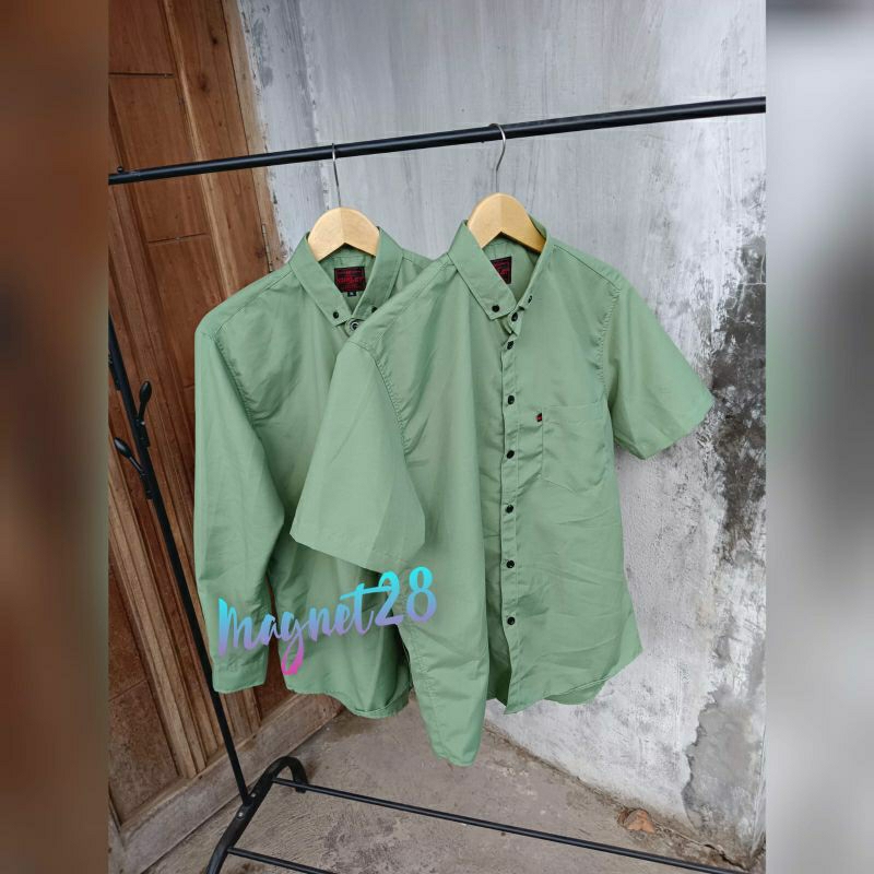 KEMEJA HIJAU MINT KEMEJA POLOS PRIA HIJAU MINT LENGAN PANJANG & PENDEK KEMEJA POLOS HIJAU MINT