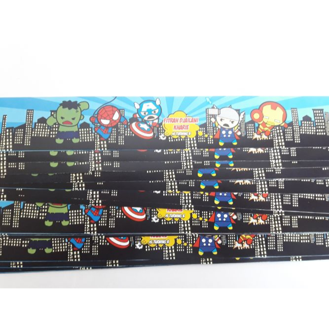 label bento avengers / label bento superhero / label box makanan avengers