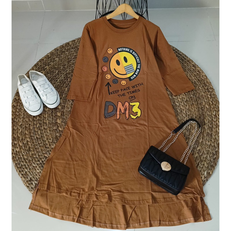 MIDI DRESSS BM3 EMOJI SMAIL//MIDI DRESS KEKINIAN