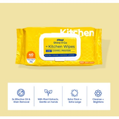 [Beli 2 diskon 50%] Tisu Basah Dapur - Kitchen Wipes ALCOMS 40 lembar