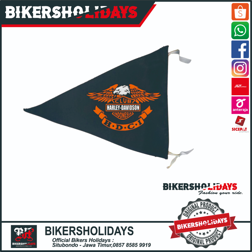 Variasi bendera antena motor-mobil logo HDCI/Bendera Harley Davidson