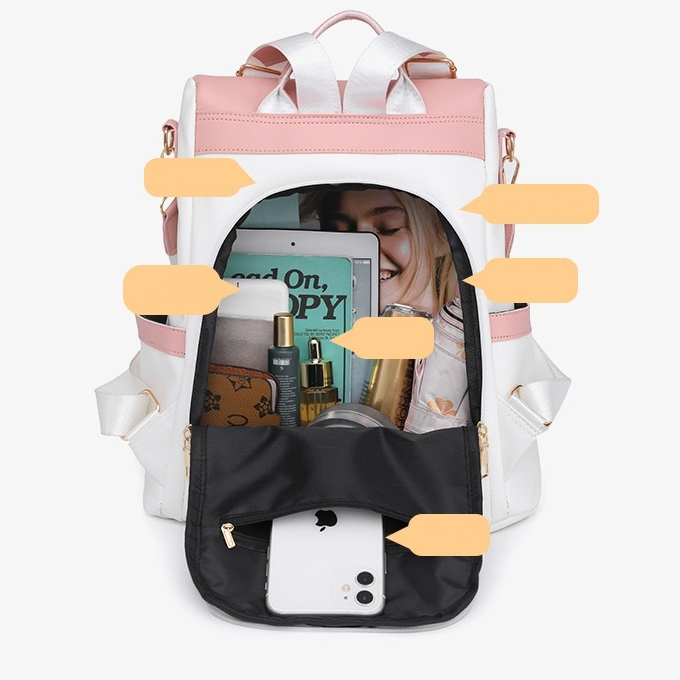 TAS RANSEL WANITA PREMIUM KULIT PINK AVENELLE TA813P3 KOREA BACKPACK CEWEK SEKOLAH GENDONG PUNGGUNG KULIAH KERJA KEKINIAN FASHION BATAM MURAH BRANDED