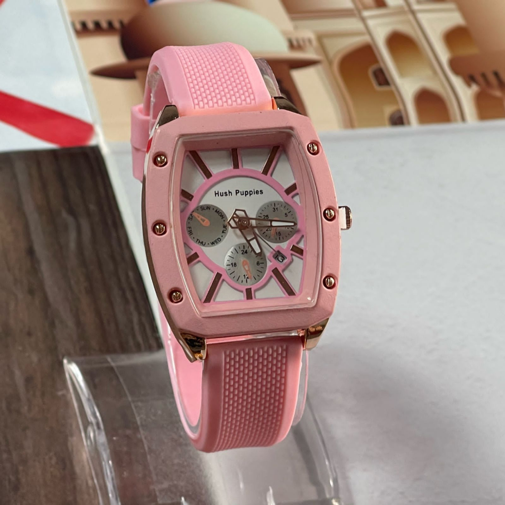 JAM TANGAN ANALOG WANITA OVAL STRAP RUBBER TANGGAL AKTIF HP-011