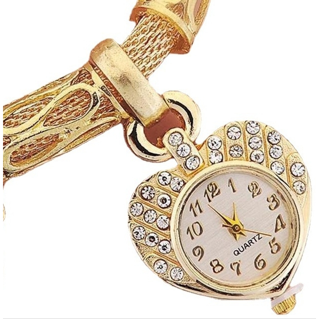 JAM TANGAN WANITA GELANG RANTAI PESTA GOLD DIAMETER KECIL EMAS PREMIUM IMPORT  DESDEMONA JAM126G1 MEWAH ELEGANT KOREA CEWEK KEKINIAN MURAH STAINLESS STEEL BRANDED ORI FASHION