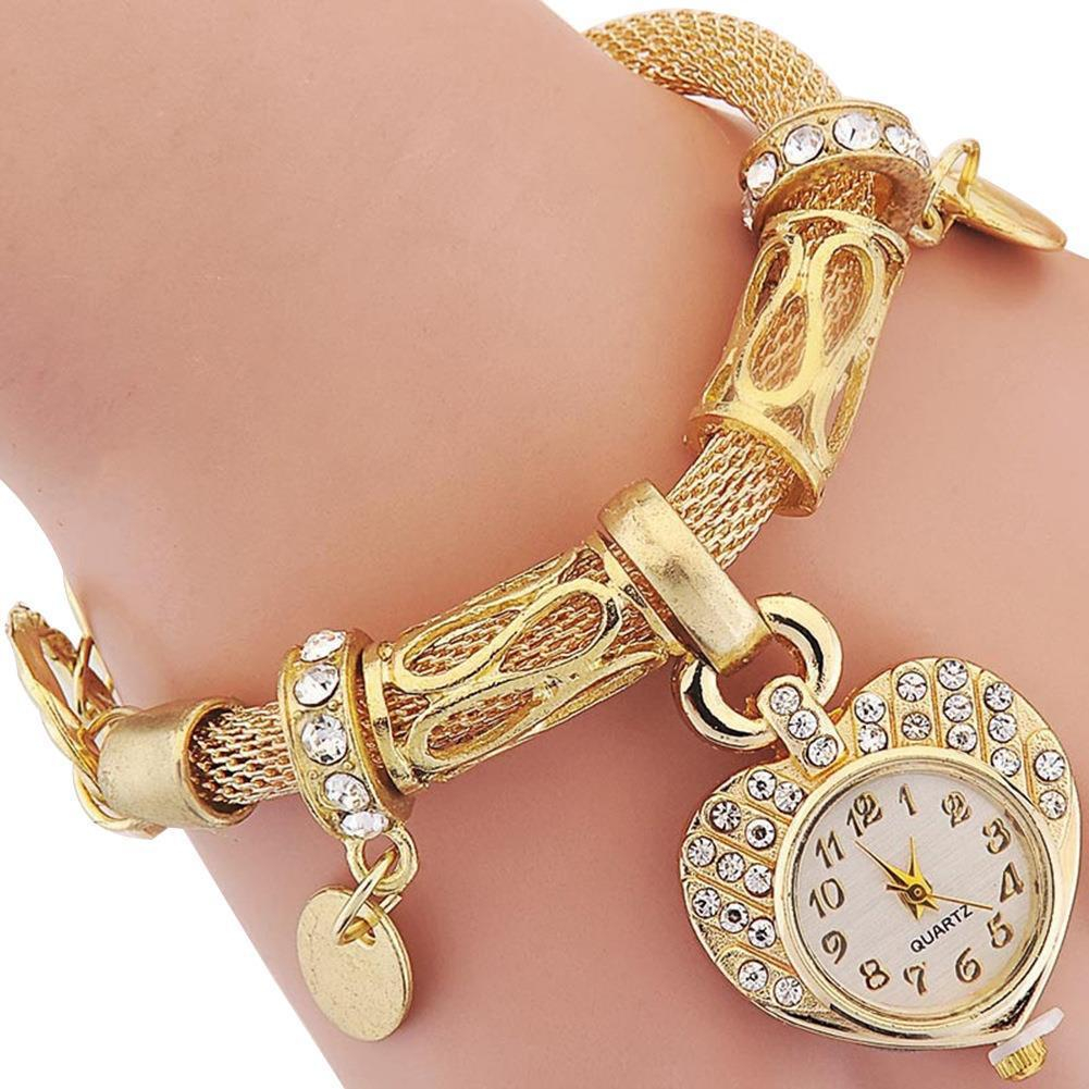 JAM TANGAN WANITA RANTAI GOLD GELANG PESTA EMAS IMPORT BRANDED MURAH DIAMETER KECIL MEWAH ELEGANT CEWEK JAM126G1 DESDEMONA KEKINIAN KOREA PREMIUM FASHION ORI STAINLESS STEEL