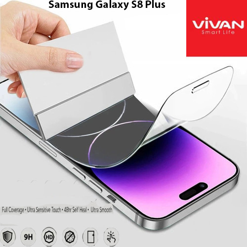 Vivan Hydrogel Samsung Galaxy S8 Plus Anti Gores Original Crystal Clear Protector Screen Guard Full Cover