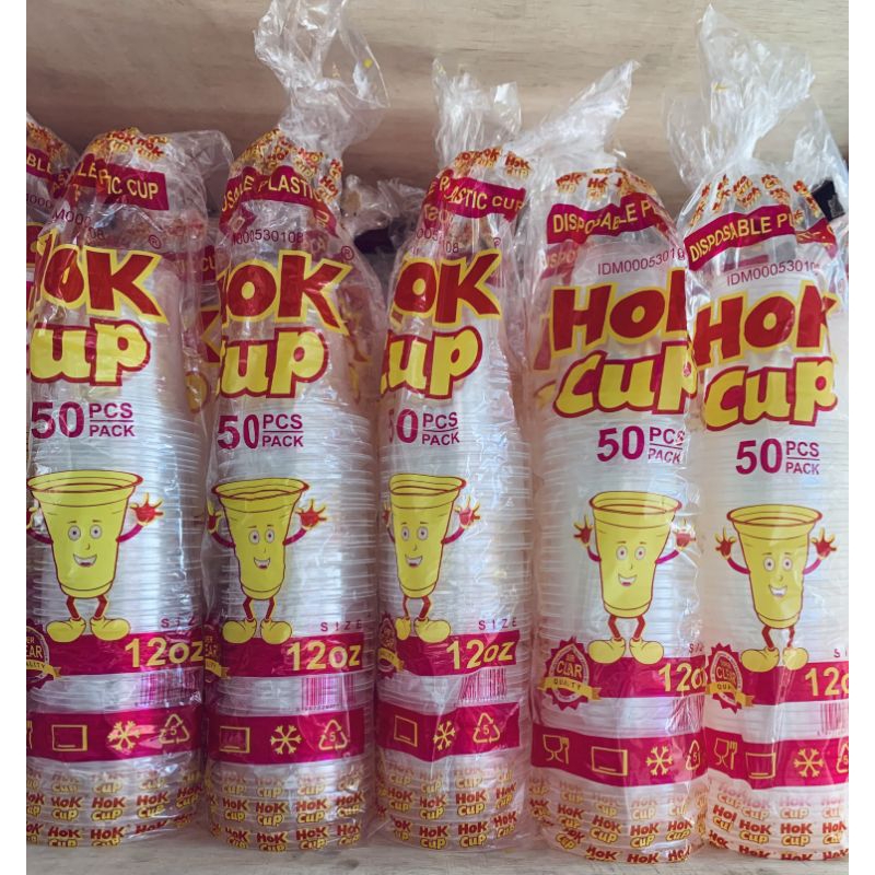 Gelas Cup Datar Hok Cup  / Gelas Cup Plastik Datar Es Teh Es Dawet Cincau Praktis
