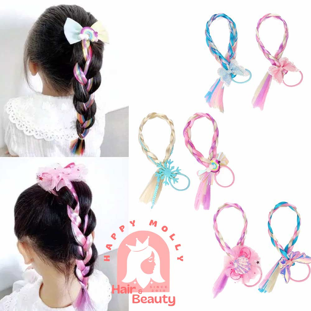 Jepit Rambut Palsu - Ikat Kepang Hiasan Anak Perempuan Korea - Unicorn W8190/8204 ( Group )