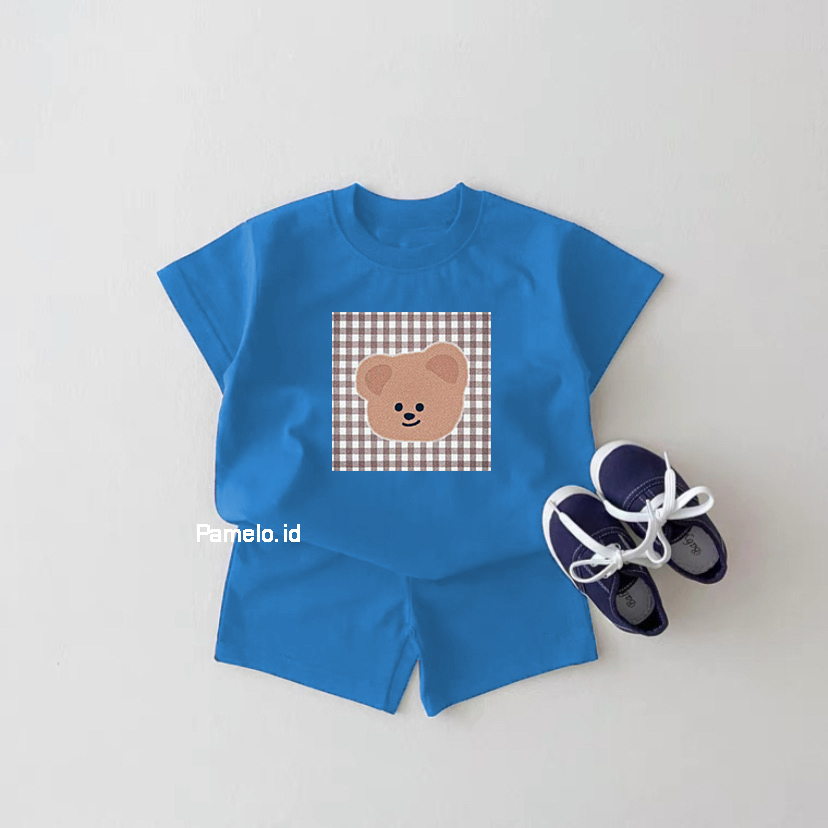 Pamelo.id Set Anak Korean Bear / Fashion Anak / Stelan baju anak / Korea Style / Set Balita / Set Anak Unisex