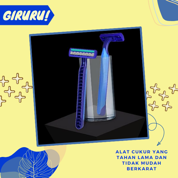 Alat Cukur Kumis dan Jenggot Biru 2 Mata Pisau Serbaguna / Pisau Cukur Dengan 2 Mata Pisau / Pisau Cukur Kumis Dan Jenggot