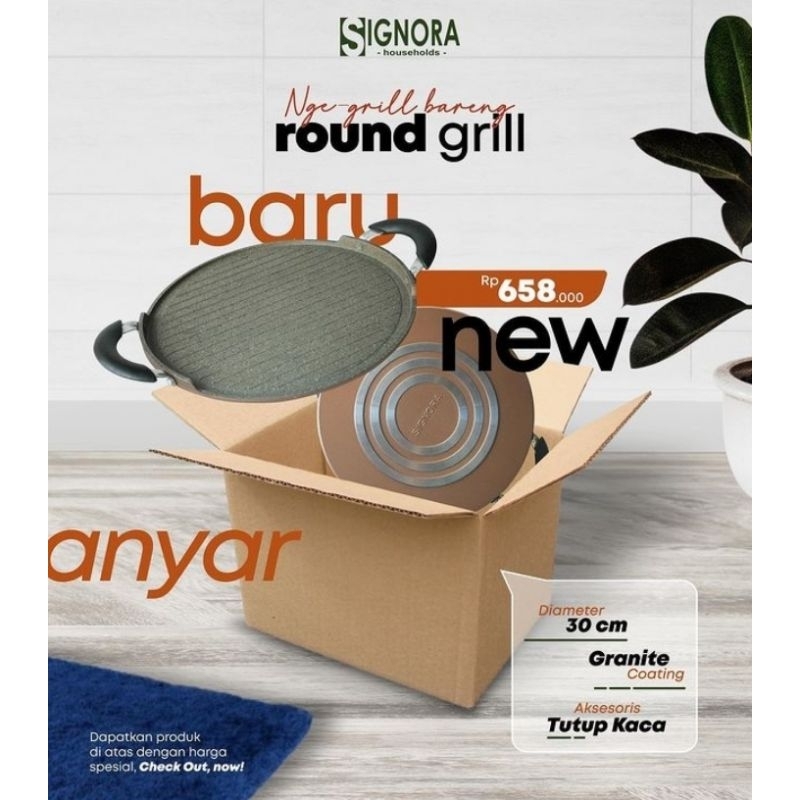New Round grill Pan Signora/ Alat panggang/Bbq grill pan