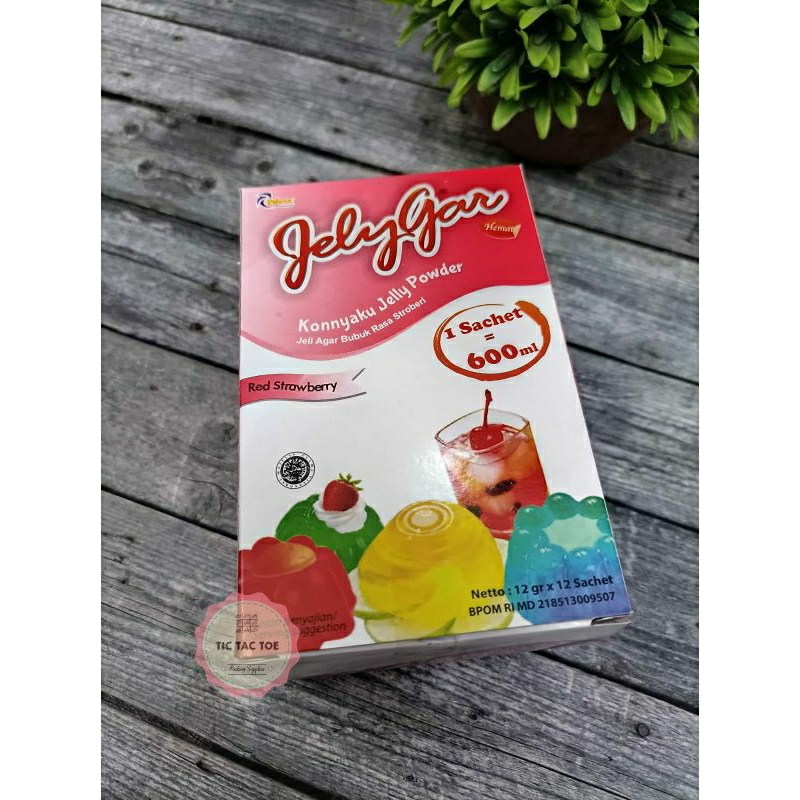 JellyGar Rasa Strawberry Box isi (12pcs) 10gr / Bubuk Jelly Strawberry / Serbuk Jelly