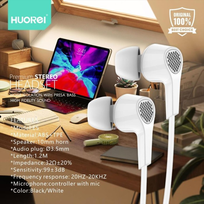 Huorei Premium Stereo Earphone with Microphone E5