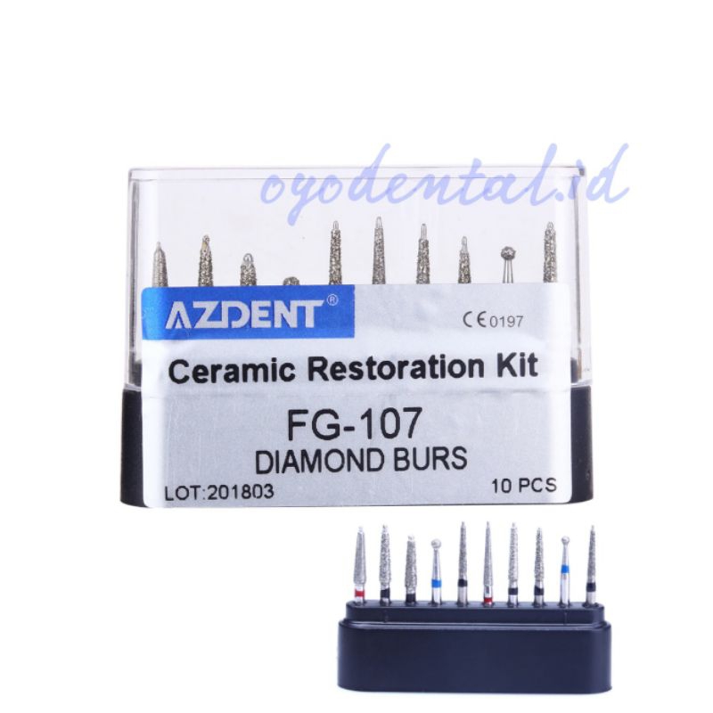 Dental Diamond Bur Ceramic Restoration 107 High Speed Azdent