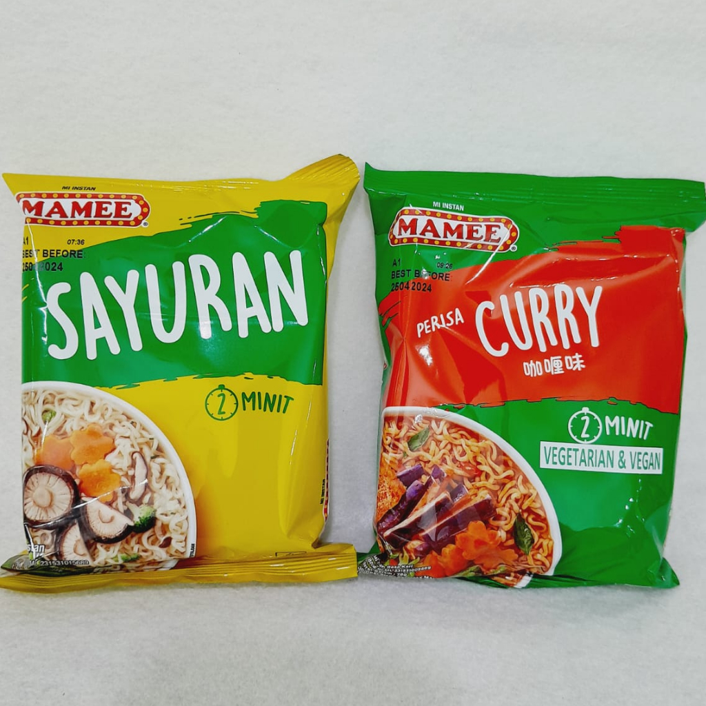 [HALAL] Mamee Mi Instan Vegetarian Curry / Sayuran 78gr / Mame Mie Instant Vegan Kari Vege Noodle