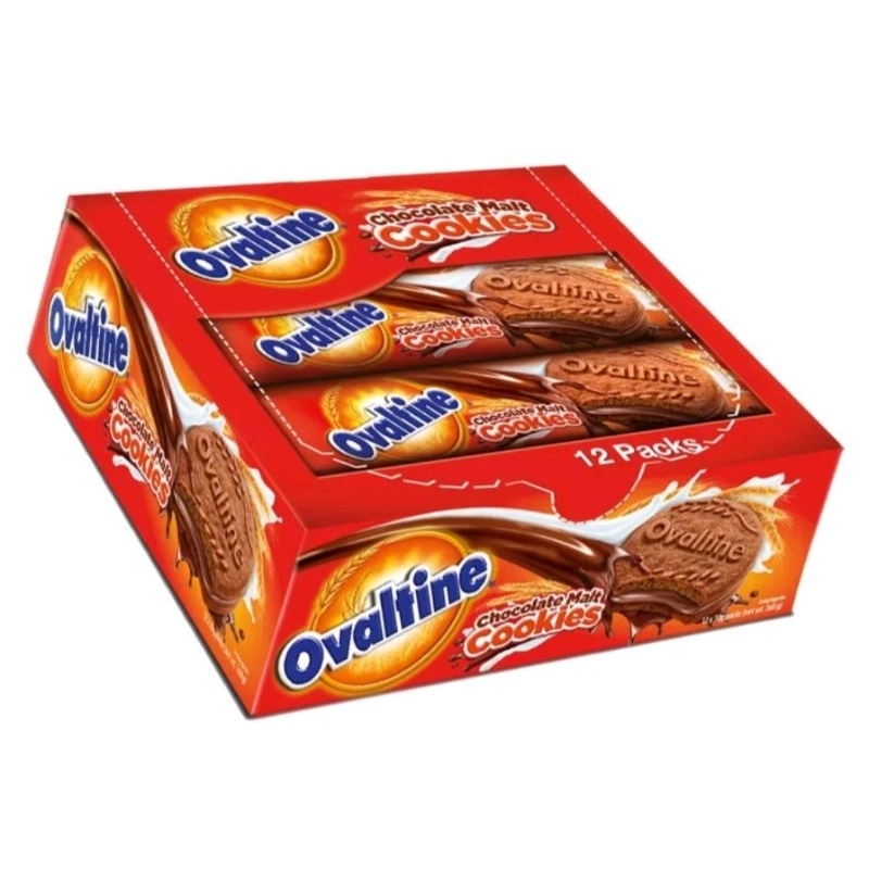 

Ovaltine Chocolate Malt Cookies Biskuit Cokelat 12 x 30 gr