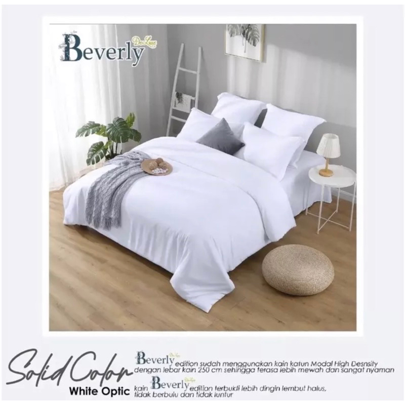 Bedcover plus sprei Sprei putih polos Hotel premium Ukuran 160,180