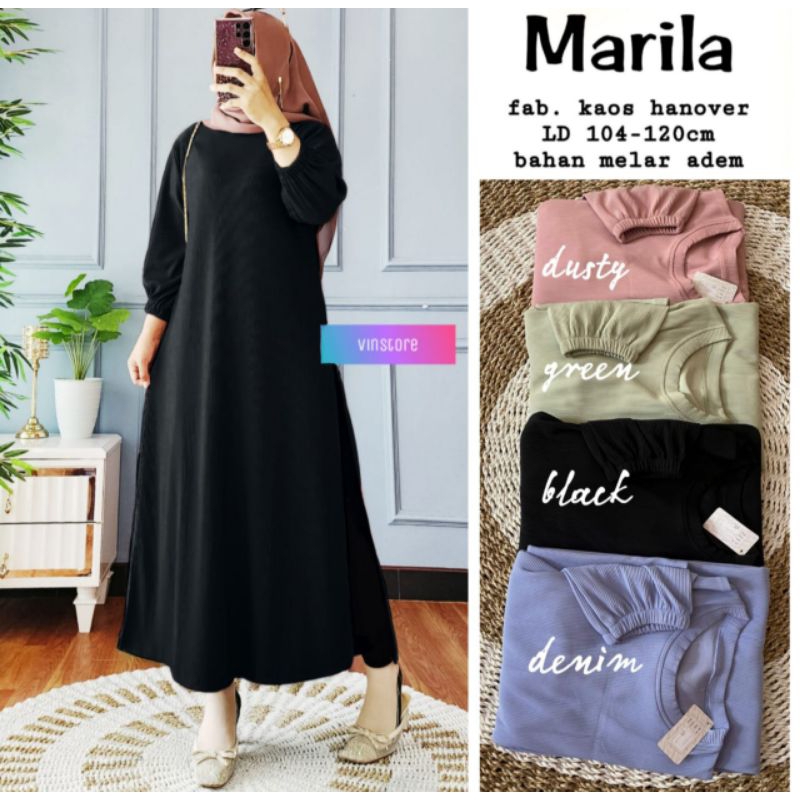 Marila & maysara long tunik restok agustus 2025 |visT