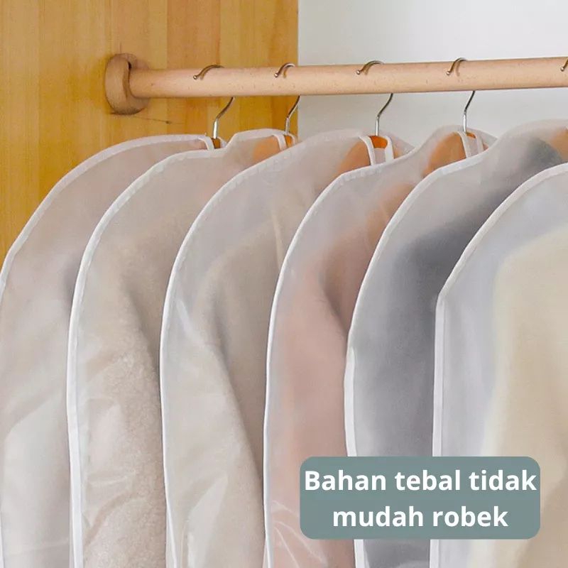 Jas Baju Gaun Cover Gantungan Baju Plastik Pelindung Baju Anti Air Dan Debu
