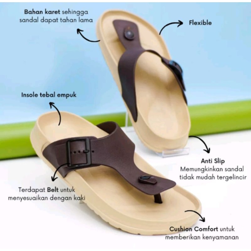 Porto Original 1028M Sandal Pria Casual Sandal Karet