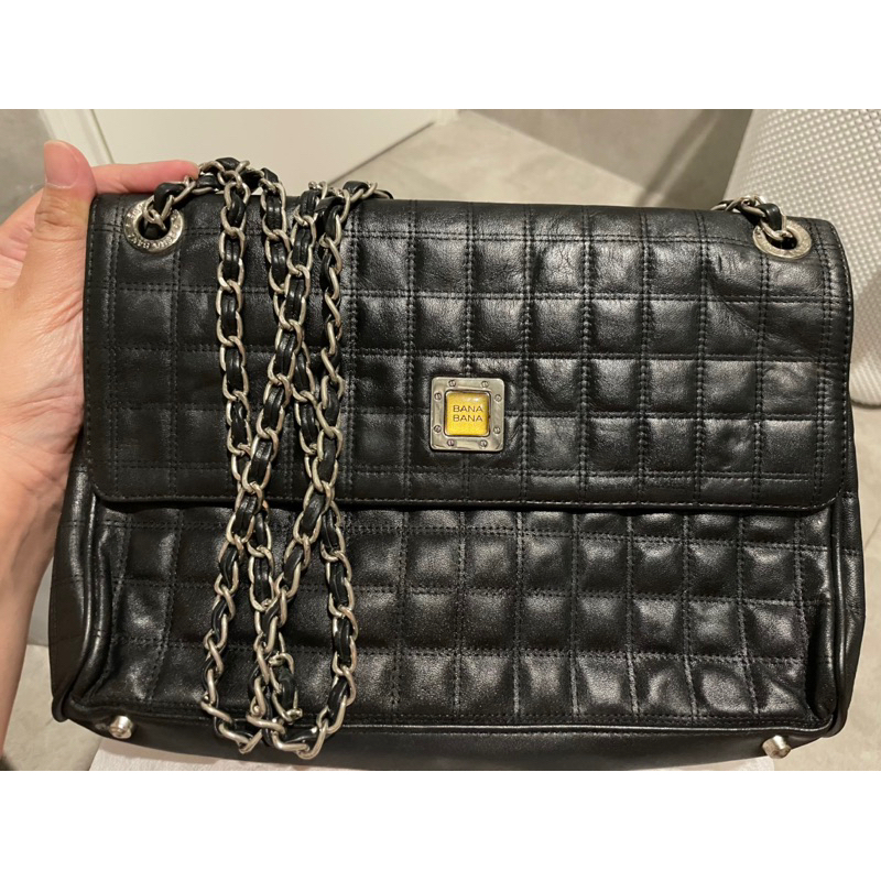 BanaBana bag Hitam Shoulder and Sling Rantai Mix Kulit Asli Good Condition