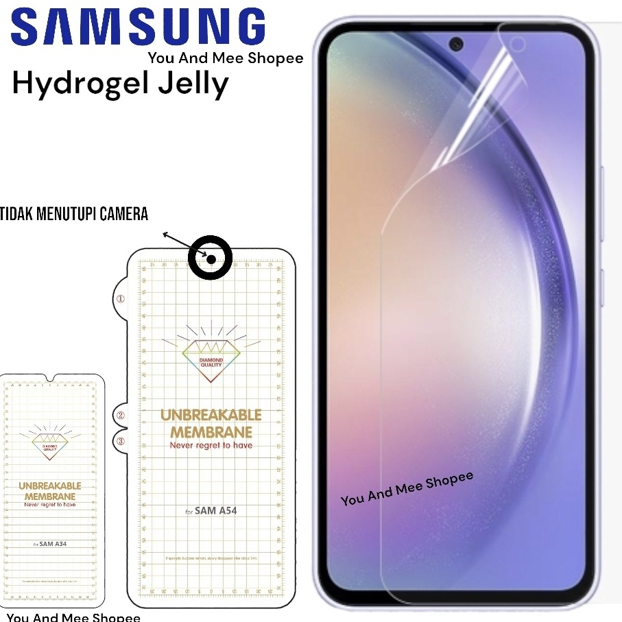 BARU HYDROGEL NANO Ultra Shield Samsung A14 A24 A54 5G A34 5G UNBREAKABLE MEMBRANE Hydrogel Lapisan Bening Clear Glossy Anti Gores Jelly - Anti Shock - Hidrogel Screen Guard Protector Never Regret To Have For Diamond Quality Newmond aNTI gORES