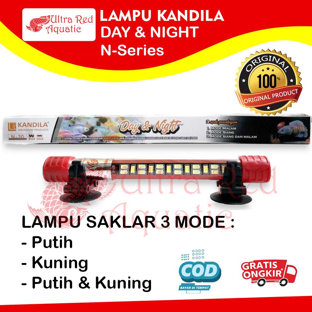 Lampu LED Celup Aquarium Kandila Day &amp; Night T4 N-20 - N60 Lampu Kandila Murah 3 Mode Tombol On Off