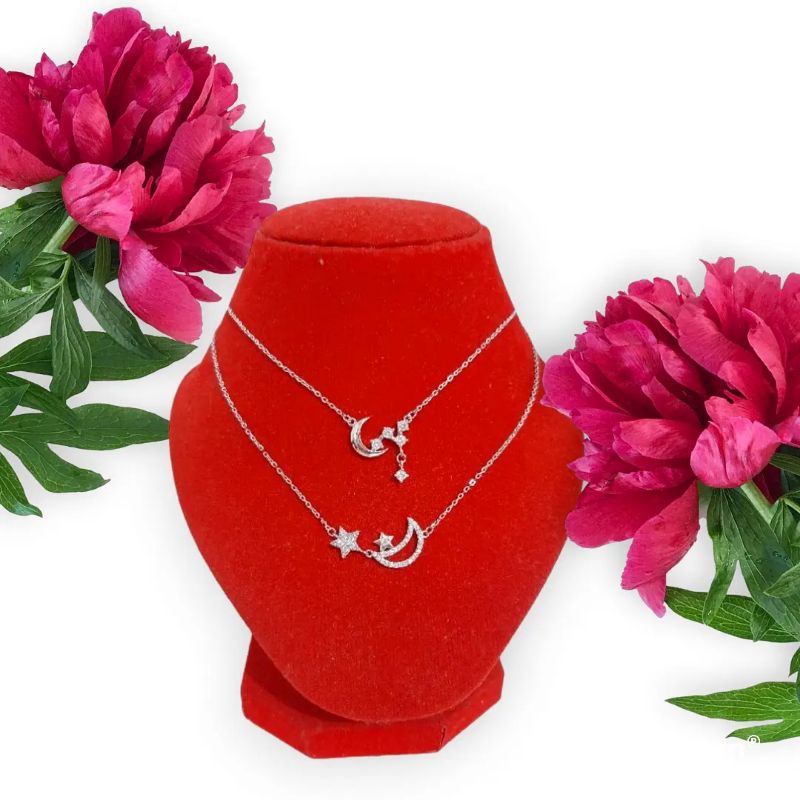 kalung koye perak925 liontin bulan, bintang