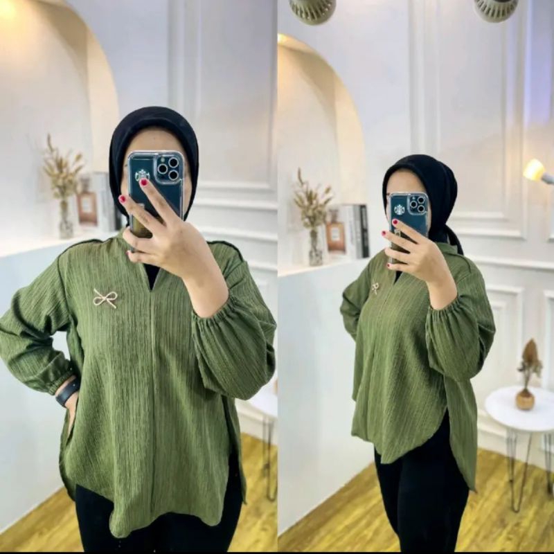 Livia Blouse Outer Wanita Lady Crush Atasan Wanita Baby Crush