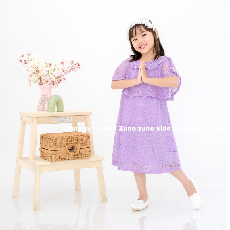 Dress brukat anak 2 -14 tahun