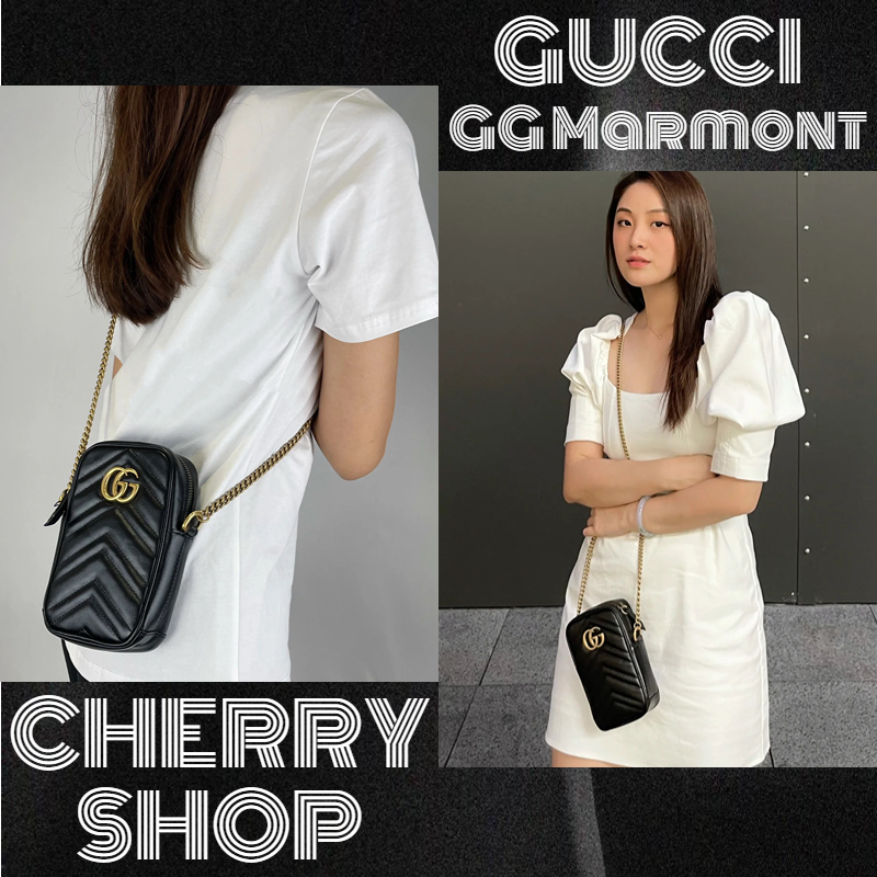 100% authentic Gucci GG Marmont Mini Handbag tas rantai tas bahu Women Bags Crossbody & Shoulder Bag