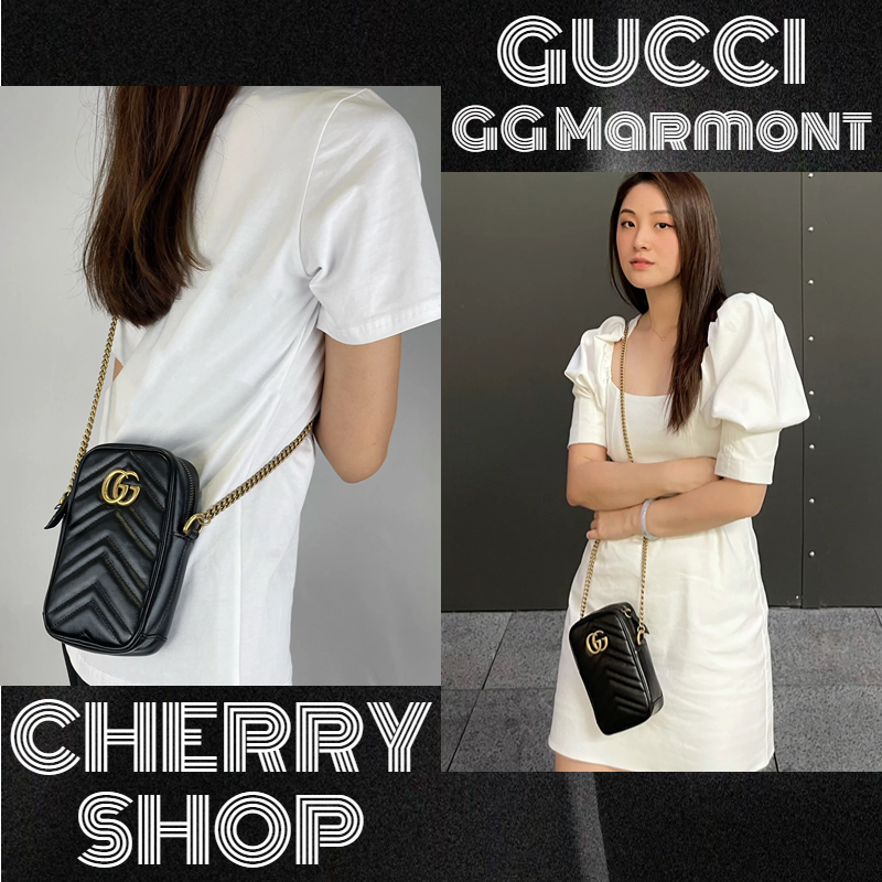 ✨100% authentic Gucci GG Marmont Mini Handbag tas rantai tas bahu Women Bags Crossbody & Shoulder Ba