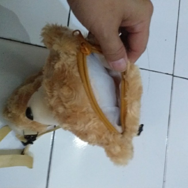 Tas Boneka Kepala Beruang Teddy Bear Selempang Rante Gold/Tas Hp Cewe LUCUUUUUUU