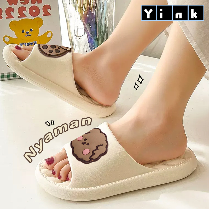 Yink Sandal Slop Wanita Kekinian Sendal Rumah Lucu Korea Sepat Terbaru 2025 Slip On Empuk Bersantai EVA Murah Karet Kamar Mandi